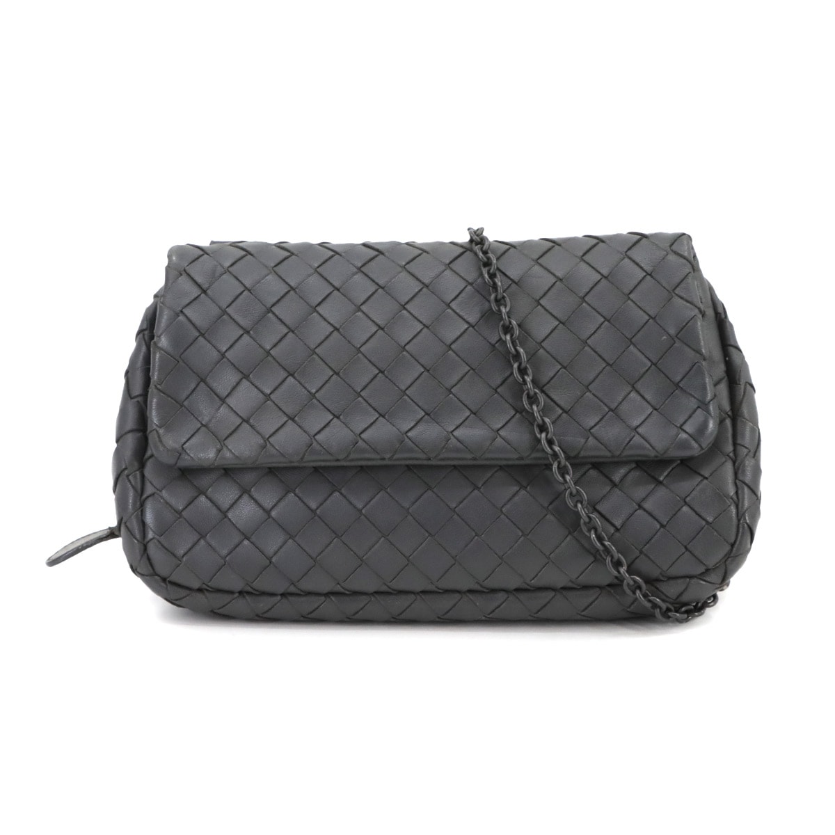 BOTTEGA VENETA イントレチャート チェーン ショルダー バッグ レザー グレー Chain Shoulder Bag ボッテガ ヴェネタ 90300630