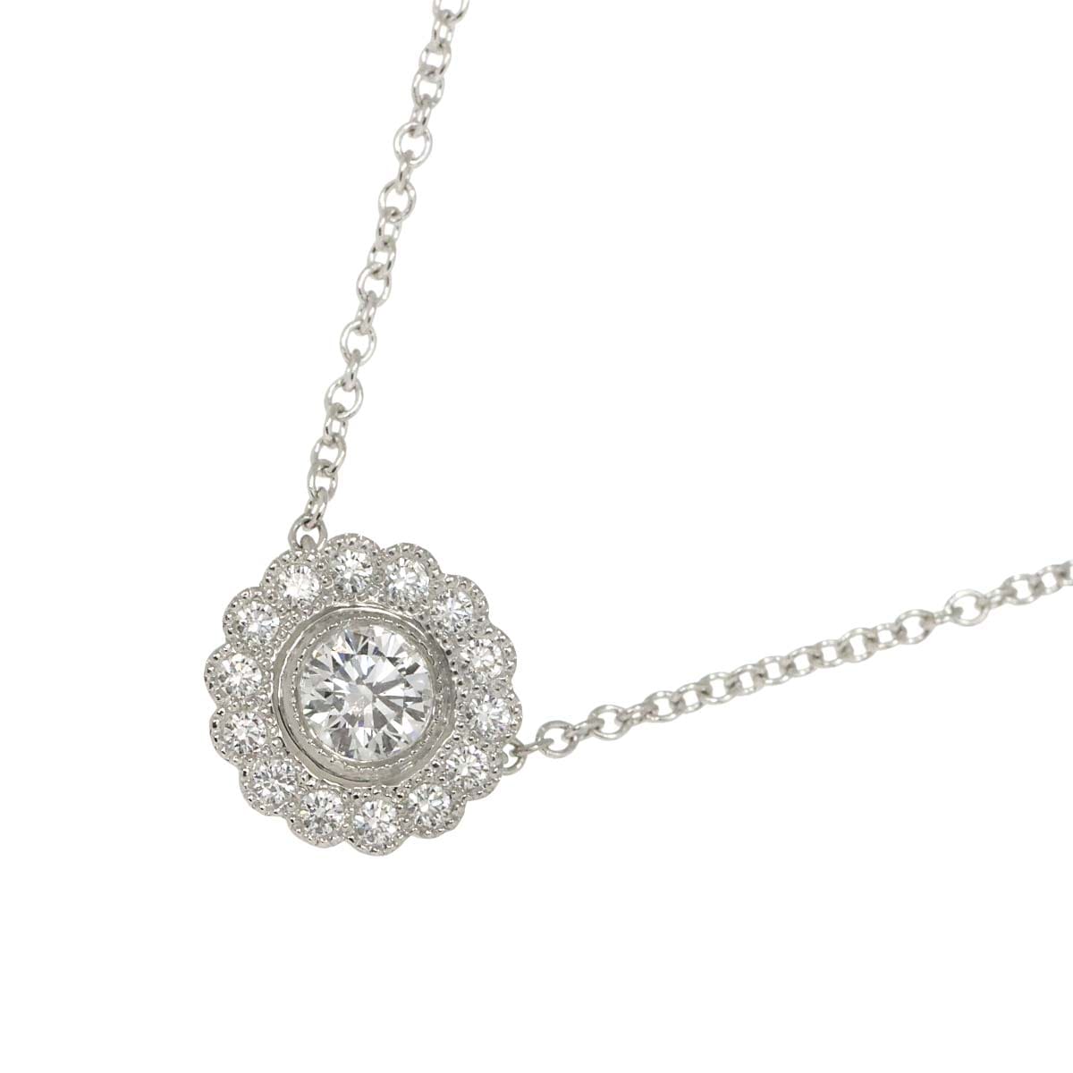 TIFFANY&CO. エンチャントフラワー ダイヤ ネックレス 40cm Pt プラチナ Diamond Necklace ティファニー 90277657