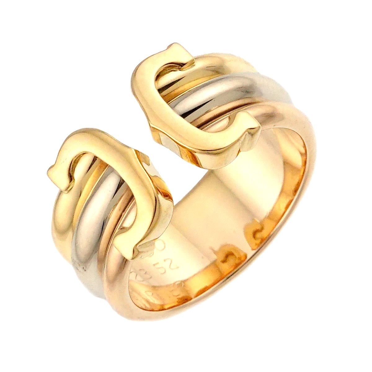 Cartier C2 #52 リング K18 YG WG PG スリーカラー スリーゴールド 750 指輪 2C Ring カルティエ 90298536