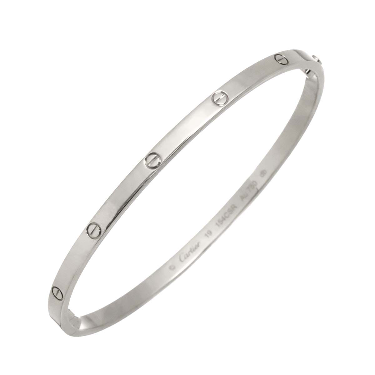 Cartier ラブ ブレス スモール SM #19 K18 WG ホワイトゴールド 750 ブレスレット バングル Love Bracelet【証明書付き】 カルティエ 90300175