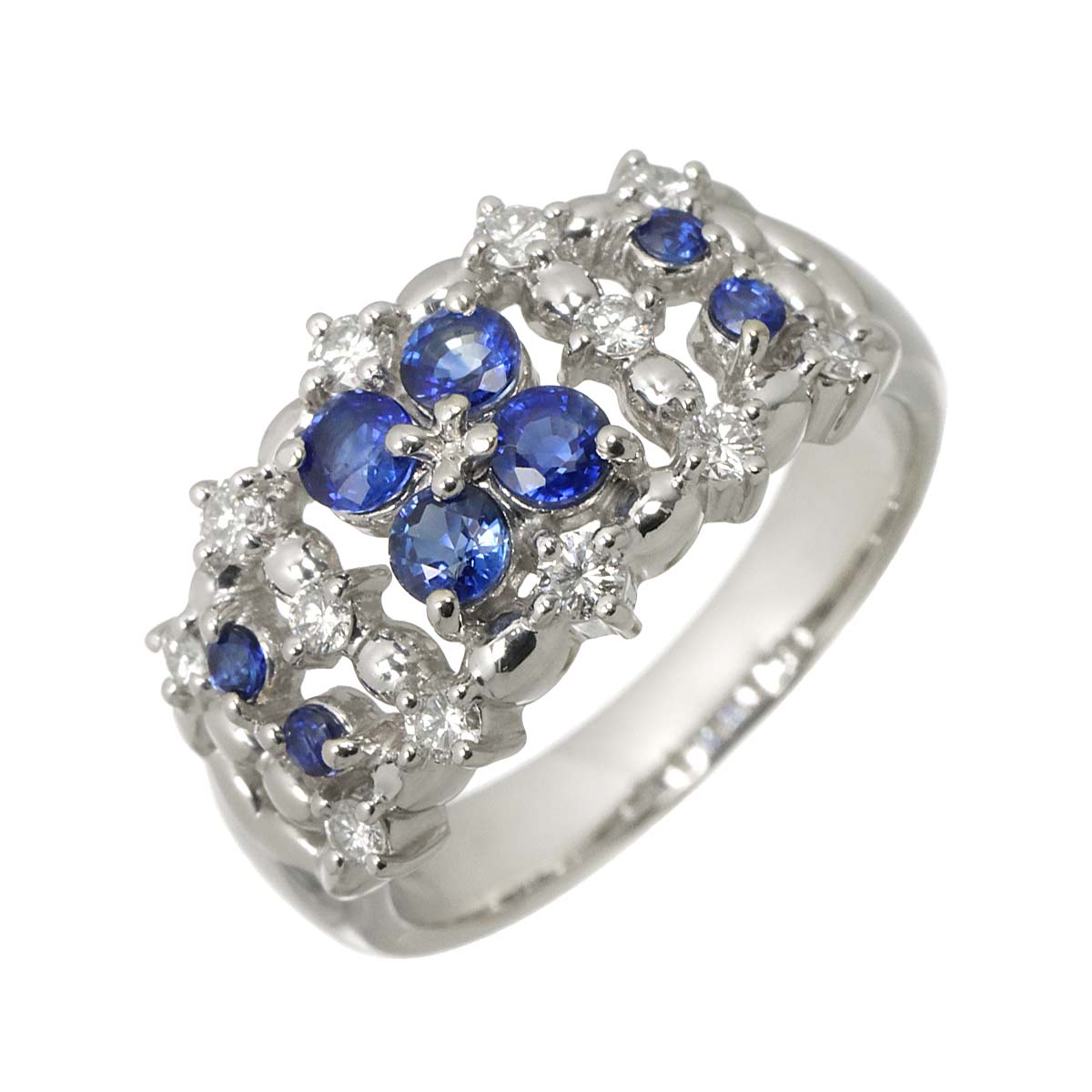 TASAKI 11号 リング サファイヤ 0.27ct ダイヤ Pt プラチナ 指輪 田崎真珠 Sapphire Ring タサキ 90300719
