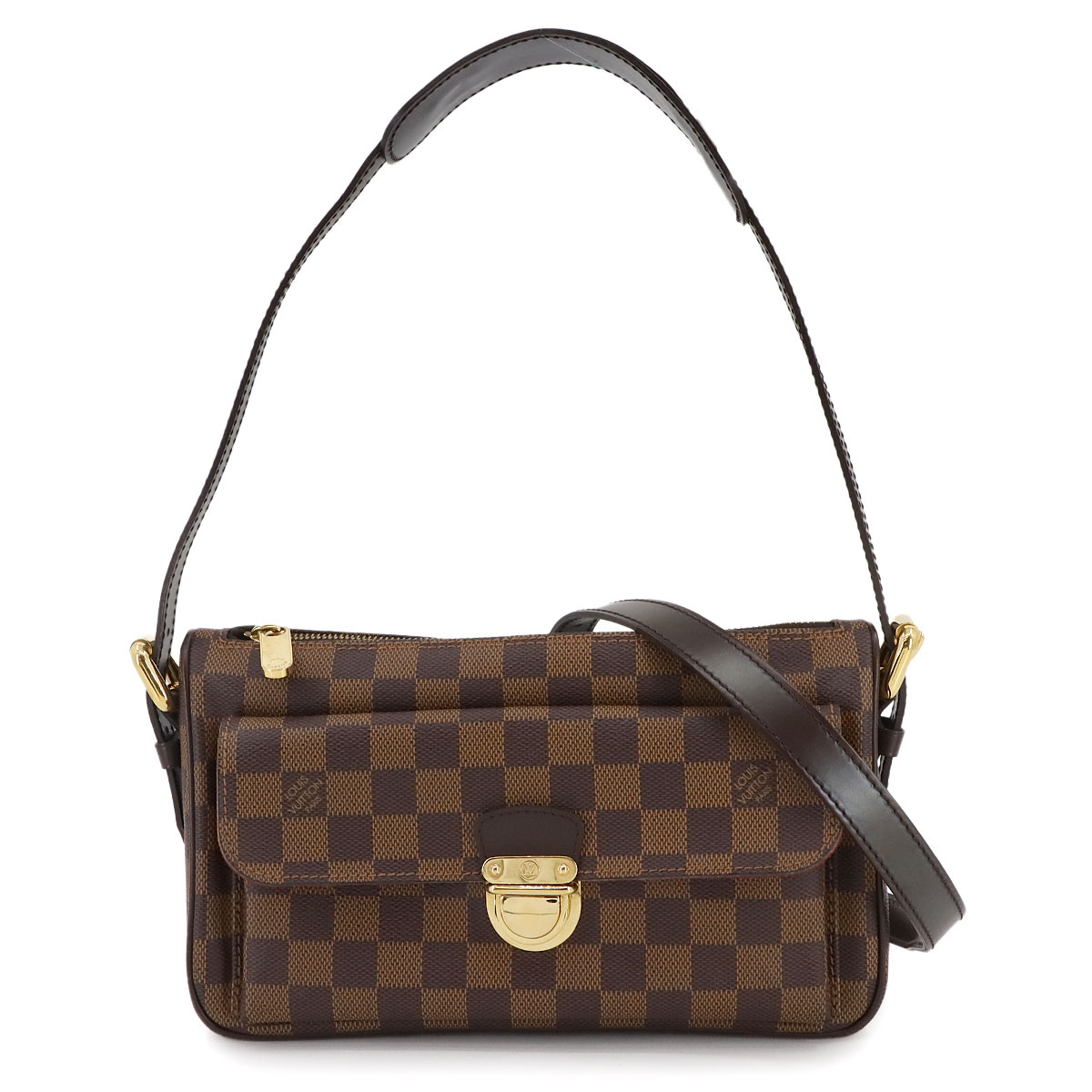 LOUIS VUITTON ダミエ ラヴェッロ GM ショルダー バッグ エベヌ N60006 ゴールド 金具 Ravello ルイ ヴィトン 90300289