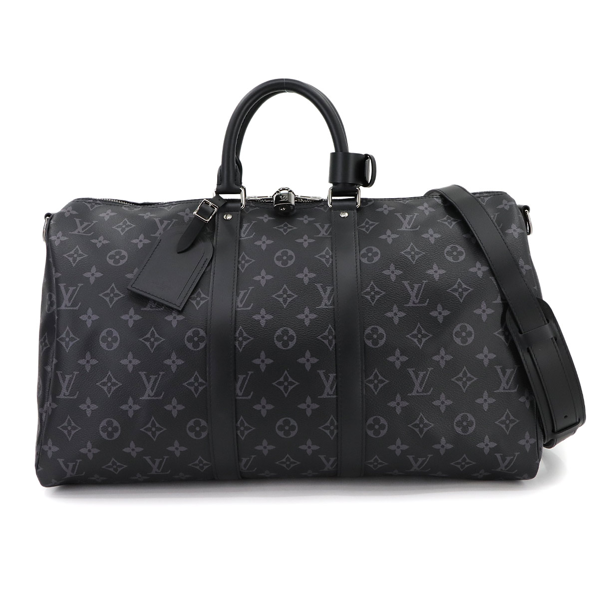 LOUIS VUITTON モノグラム エクリプス キーポル バンドリエール 45 2way ボストン ショルダー バッグ ブラック M40569 RFID Keepall Bandouliere ルイ ヴィトン 90300295