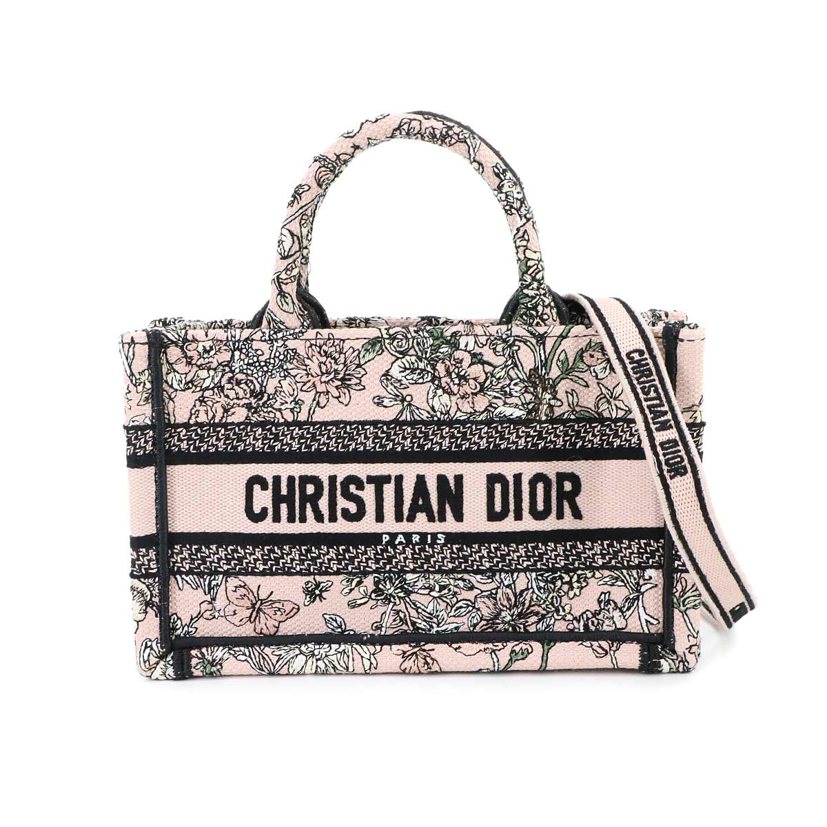 Christian Dior ラッキー ブック トート ミニ 2way トート ショルダー バッグ キャンバス ピンク S5573CEKI Book Tote Mini クリスチャン ディオール 90300644