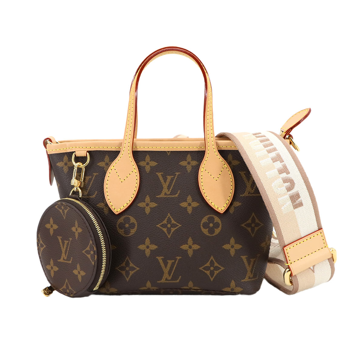 LOUIS VUITTON モノグラム ネヴァーフル BB 2way トート ショルダー バッグ ブラウン ベージュ M46705 RFID Monogram Neverfull BB ルイ ヴィトン 90301021