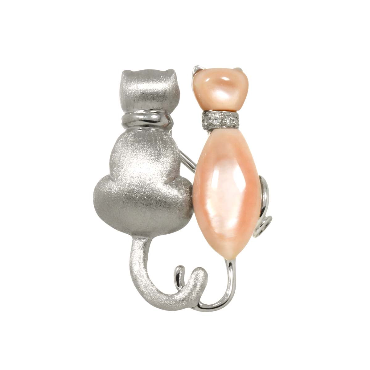 ダイヤ 0.65ct K18 PG WG ブローチ ペンダント トップ ピンク ホワイト