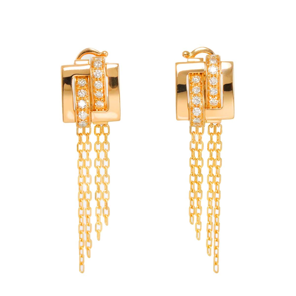 BOUCHERON デシュネ ダイヤ イヤリング K18 PG ピンクゴールド 750 Earrings【証明書付き】ブシュロン 90300681