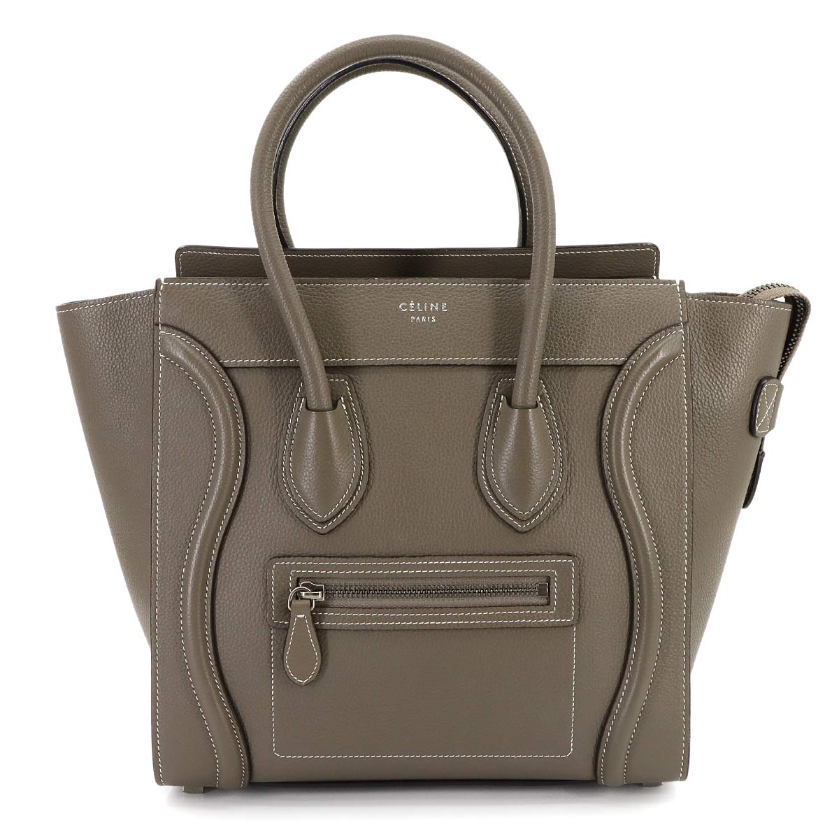 CELINE ラゲージ マイクロショッパー ハンド バッグ レザー スリ