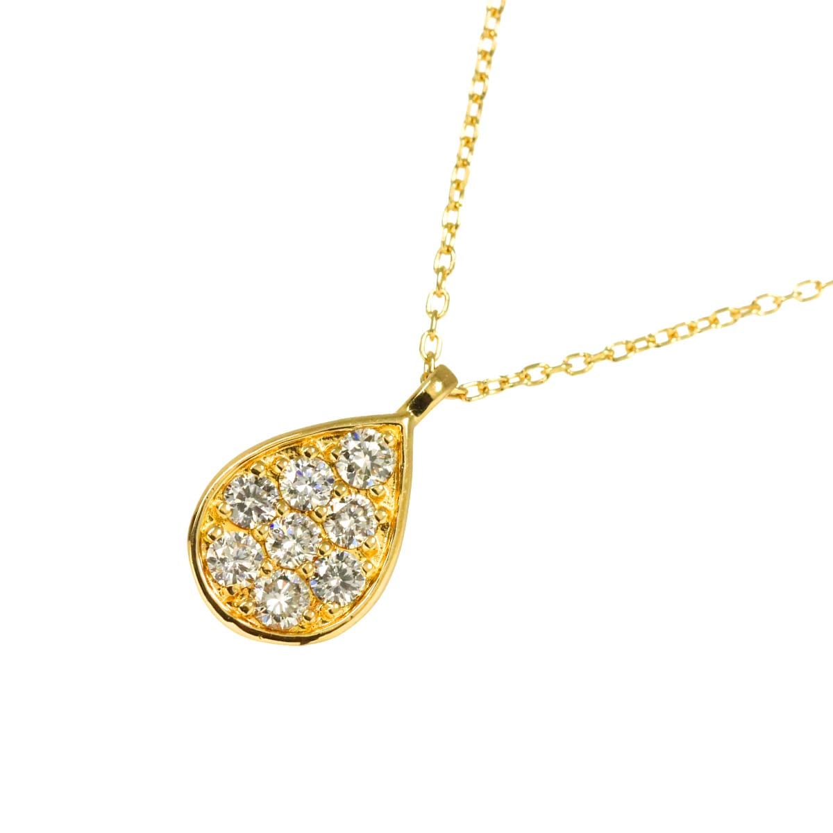 ダイヤ 0.15ct ネックレス 40cm K18 YG イエローゴールド 750 Diamond Necklace 90302340
