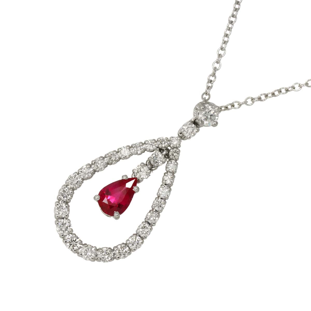 DAMIANI ルビー ダイヤ ネックレス 50cm K18 WG ホワイトゴールド 750 Ruby Diamond Necklace ダミアーニ 90300224
