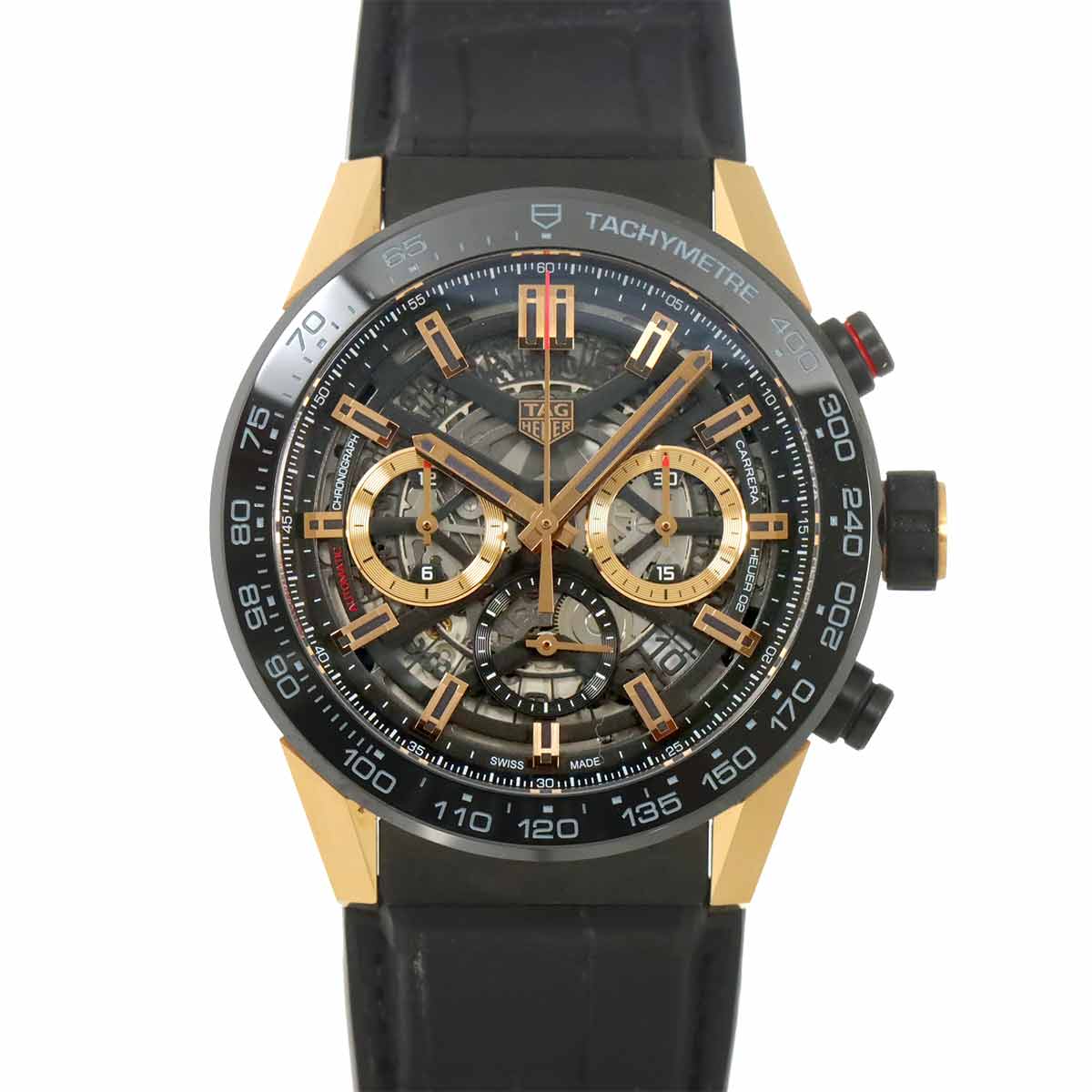 TAG Heuer カレラ キャリバーホイヤー02 クロノグラフ コンビ CBG2A50 メンズ 腕時計 デイト K18PG スケルトン 自動巻き Carrera タグホイヤー 90302830