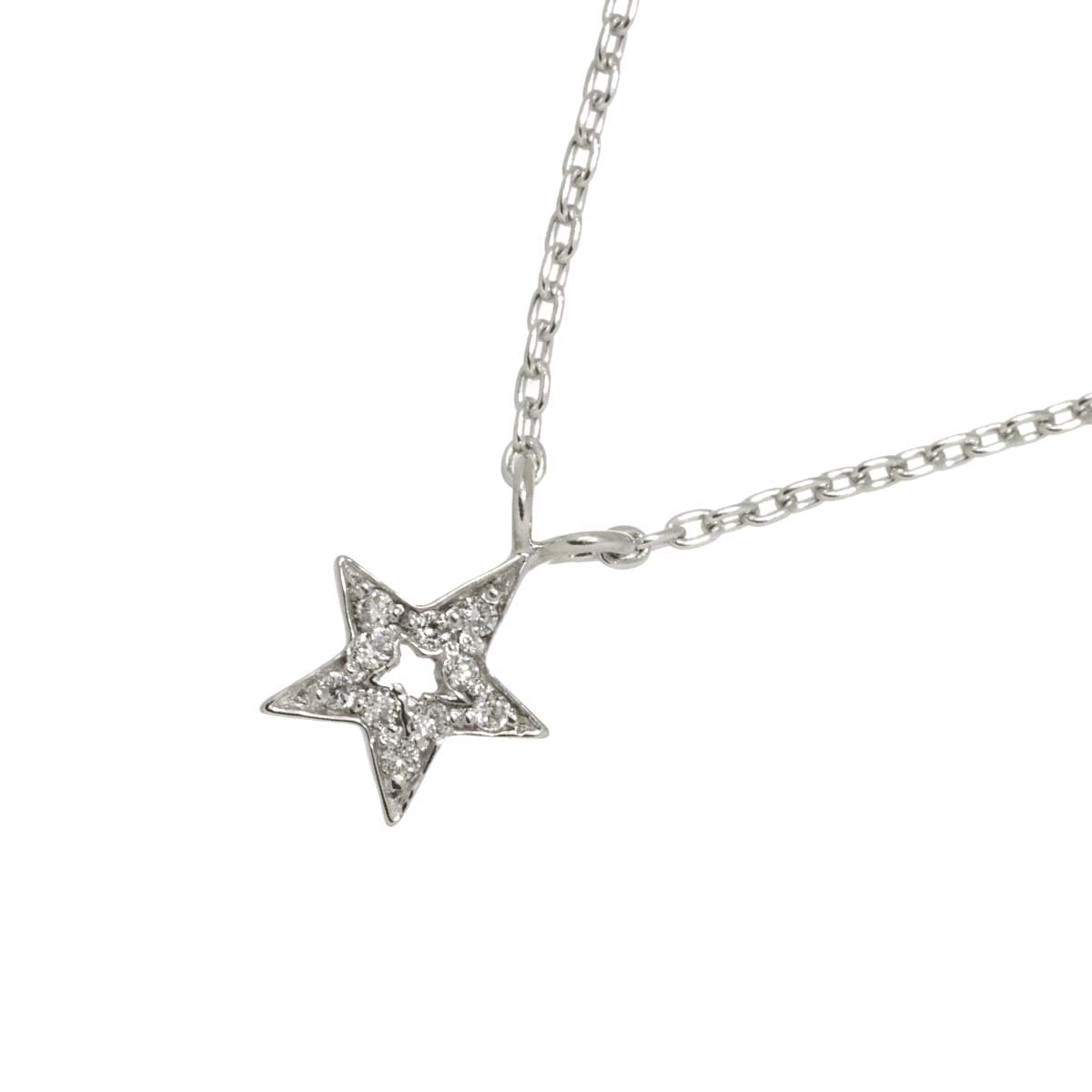 Star Jewelry スター ダイヤ 0.04ct ネックレス 39cm K18 WG ホワイトゴールド 750 Diamond Necklace スタージュエリー 90299989