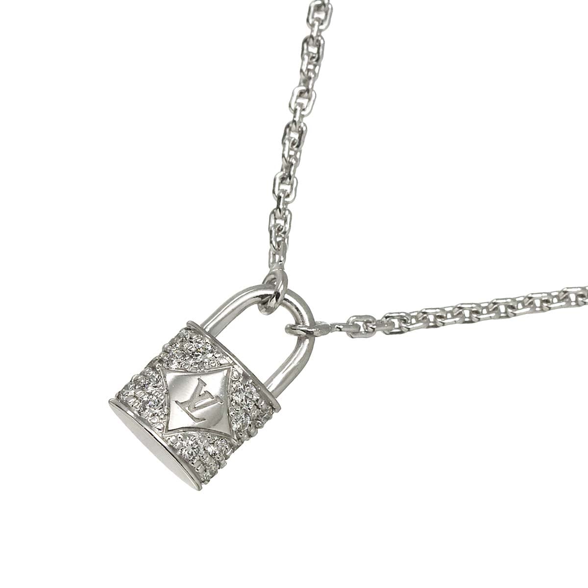 LOUIS VUITTON パンダンティフ ロックイット パヴェ ダイヤ ネックレス XS 40cm K18 WG ホワイトゴールド 750 Diamond Necklace ルイ ヴィトン 90300695