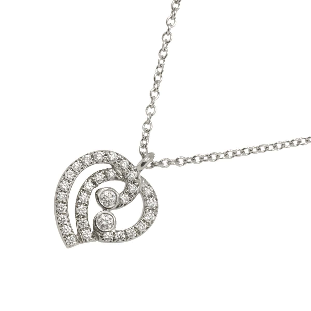 TIFFANY&Co. ハート ダイヤ ネックレス 40cm Pt プラチナ Diamond Necklace ティファニー 90300700