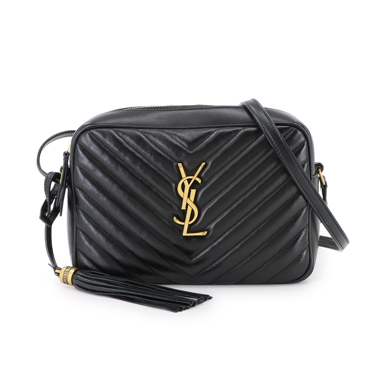 SAINT LAURENT ルー カメラ バッグ ショルダー バッグ レザー ブラック 612544 ゴールド 金具 Lou Camera Bag サンローラン 90301526