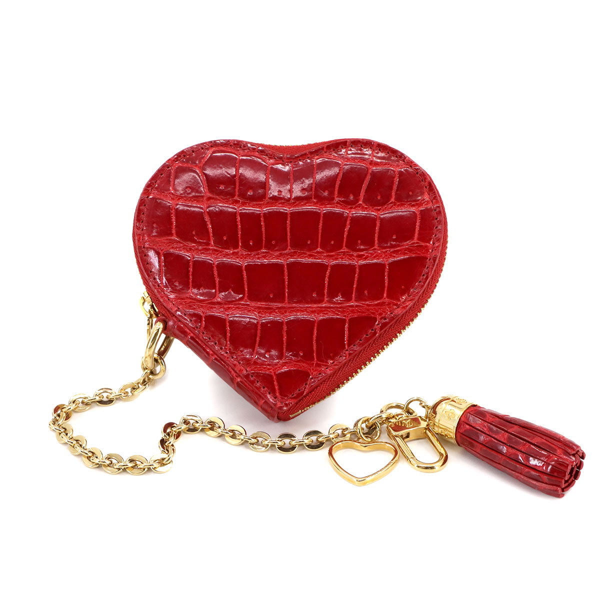 LOUIS VUITTON クロコダイル ポルトモネ クール コインケース エキゾチックレザー レッド ゴールド 金具 ルイ ヴィトン 90303227