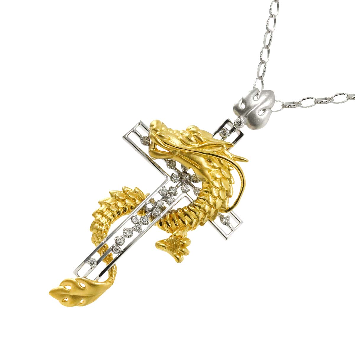 ダイヤ 0.35ct ネックレス 51cm K18 YG WG イエロー ホワイトゴールド 750 【鑑別書付き】 Diamond Necklace 90299746