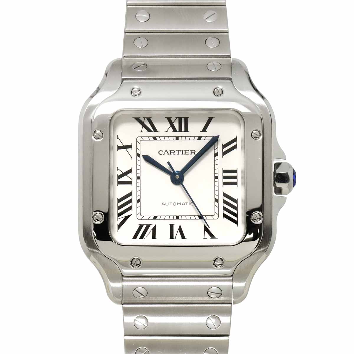 Cartier サントスドゥカルティエMM WSSA0010 メンズ 腕時計 シルバー 自動巻き ウォッチ Santos De Cartier カルティエ 90300155