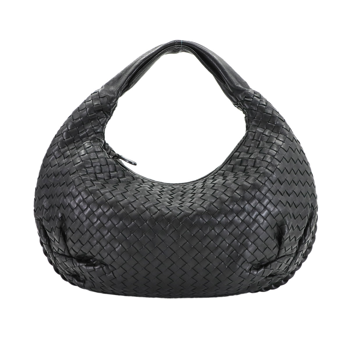 BOTTEGA VENETA イントレチャート ホーボー ワンショルダー バッグ レザー ブラック 232499 ガンメタ 金具 Intrecciato Hobo Bag ボッテガ ヴェネタ 90303211
