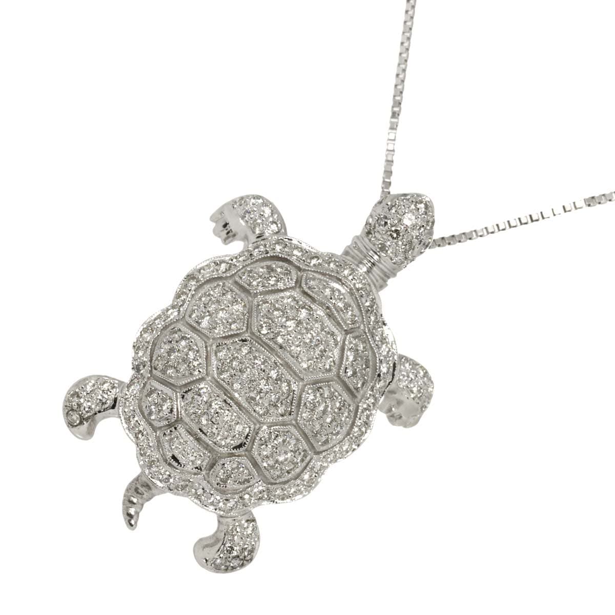 ダイヤ 2.08ct ネックレス ブローチ 50cm K18 WG ホワイトーゴールド 750 Diamond Necklace 90302359