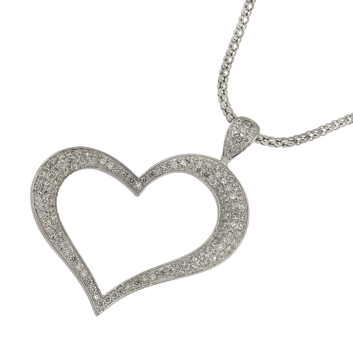 ダイヤ 1.00ct ネックレス 49.5cm K18 WG ホワイトゴールド 750 Diamond Necklace 90302374