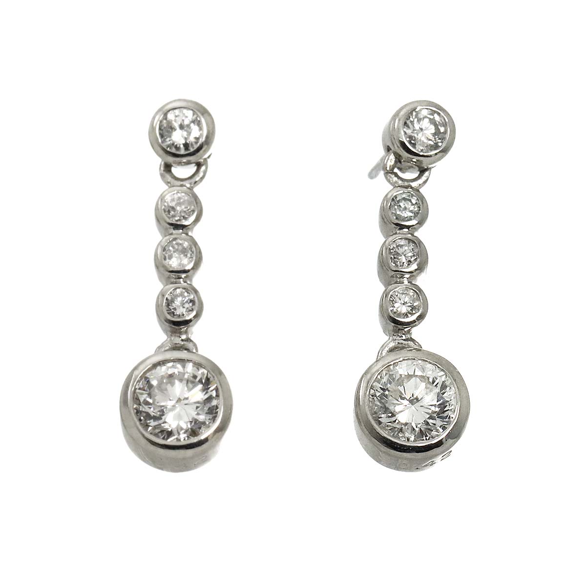 ダイヤ 0.42ct/0.42ct ピアス Pt プラチナ Diamond Earrings Pierced 90302439