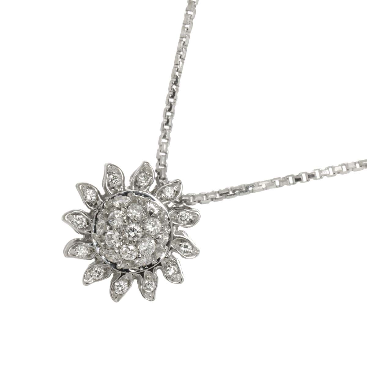 DAMIANI ダイヤ ネックレス 43cm K18 WG ホワイトゴールド 750 花 Diamond Necklace ダミアーニ 90301163