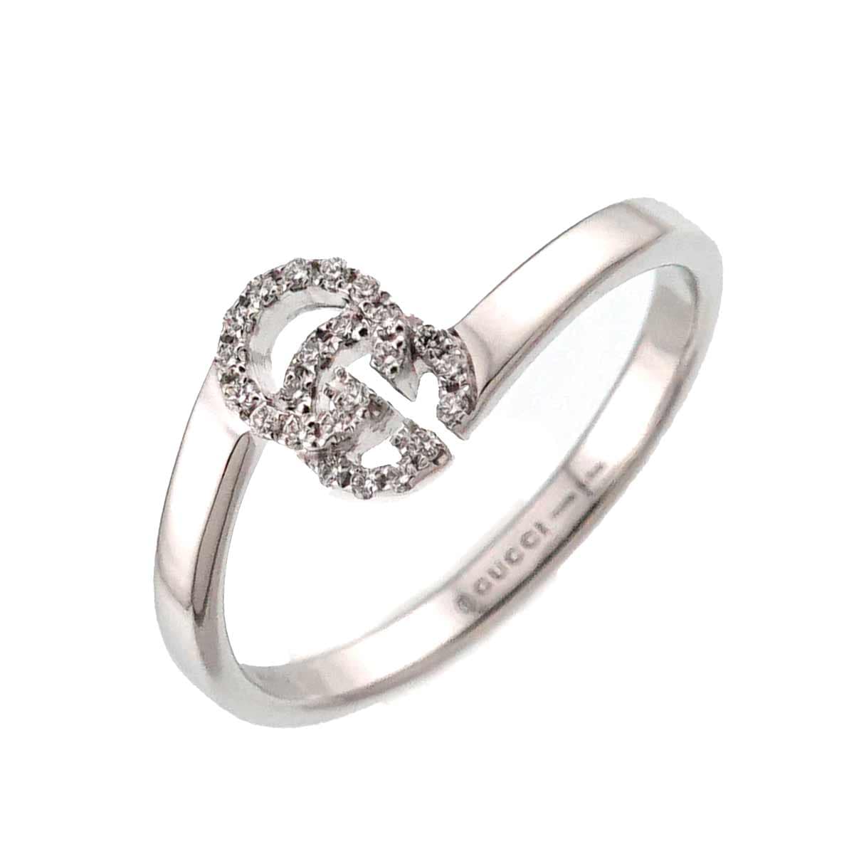 GUCCI GG ランニング #10 リング ダイヤ K18 WG ホワイトゴールド 750 指輪 Diamond Ring グッチ 90302713