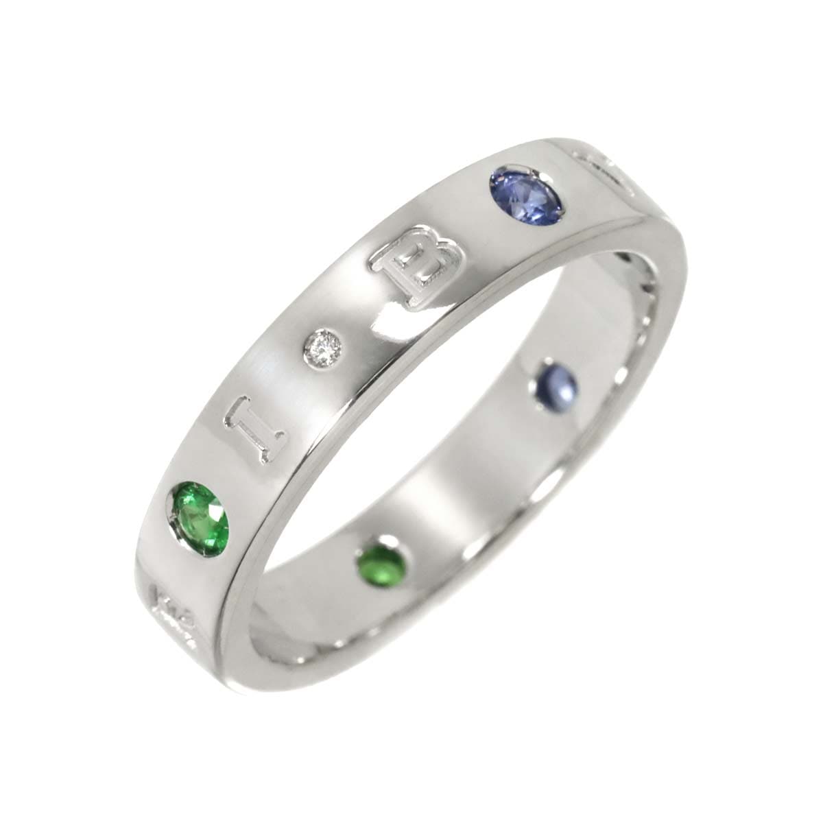 BVLGARI ブルガリブルガリ ローマンソルベ #66 リング サファイヤ ガーネット ダイヤ K18 WG ホワイトゴールド 750 指輪 Ring ブルガリ 90303034