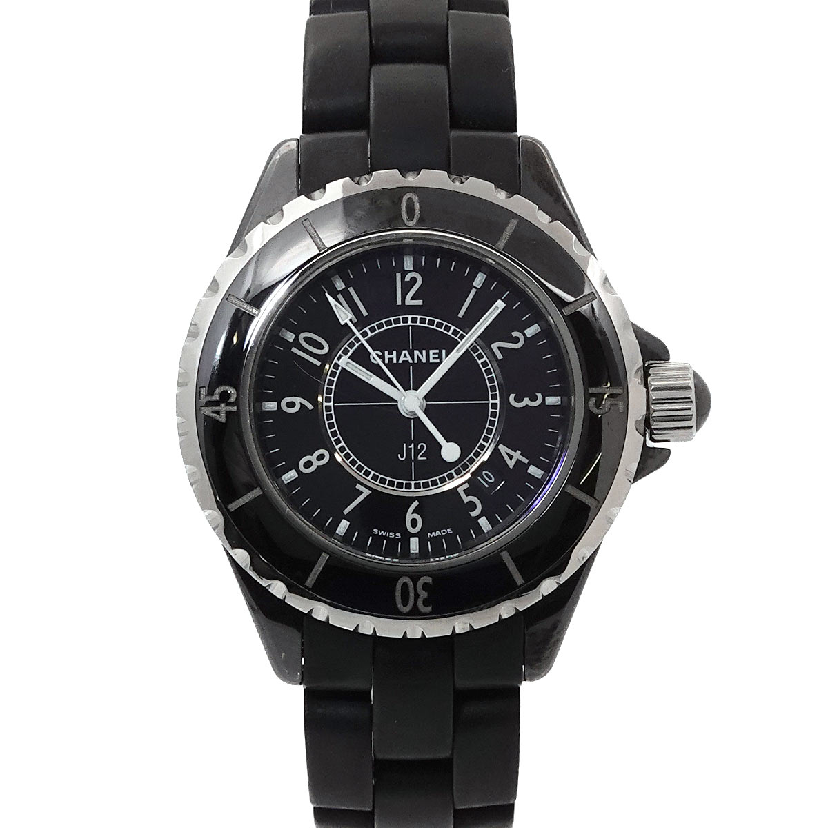 CHANEL J12 33mm H0681 レディース 腕時計 デイト ブラック セラミック ラバー クォーツ ウォッチ シャネル 90303407