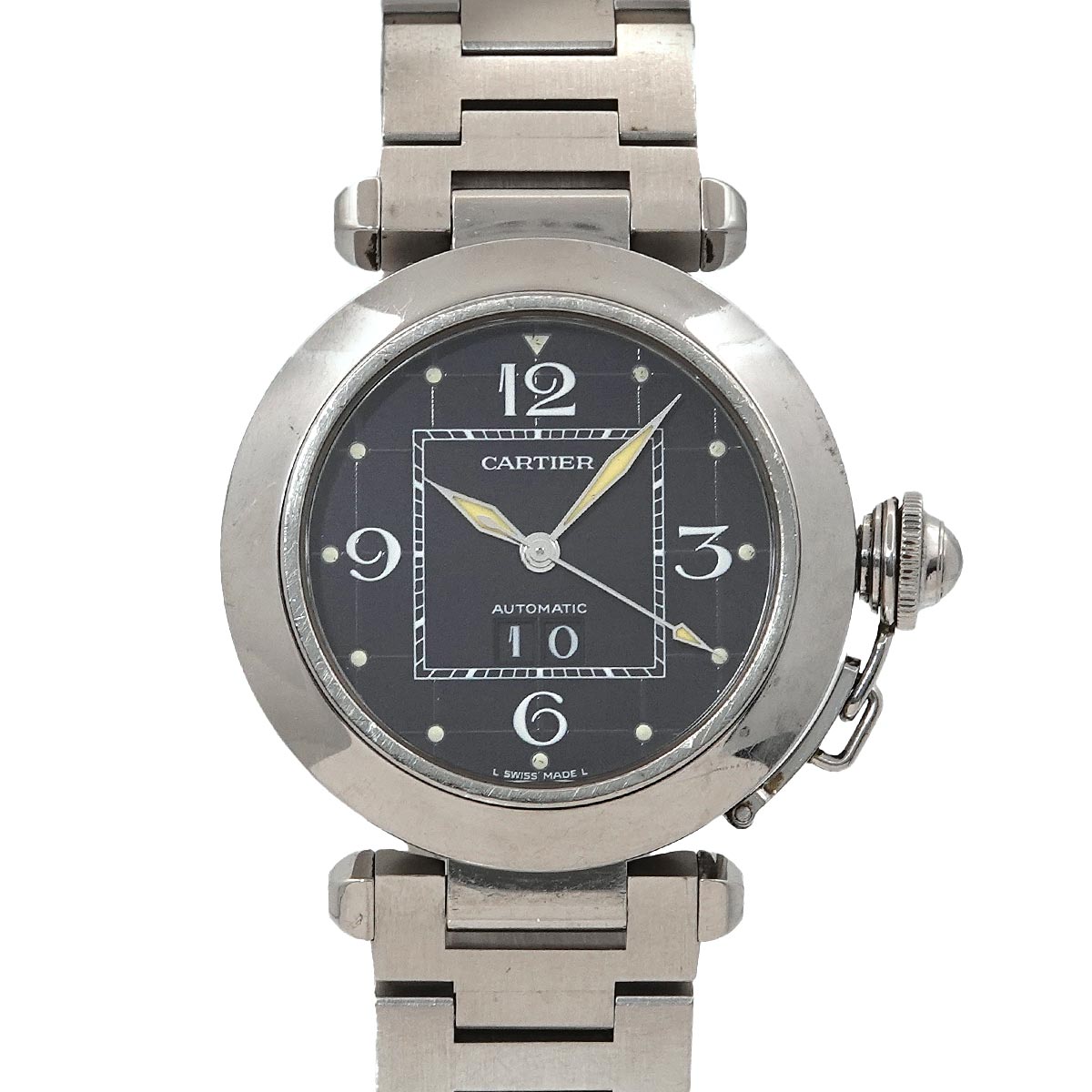 Cartier パシャC ビッグデイト W31053M7 ボーイズ 腕時計 ブラック オートマ 自動巻き ウォッチ Pasha C カルティエ 90303462