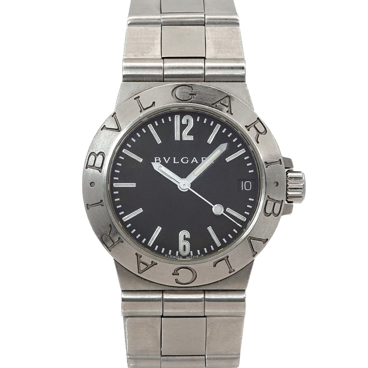 BVLGARI ディアゴノ スポーツ LCV29S レディース 腕時計 デイト ブラック クォーツ ウォッチ Diagono ブルガリ 90303894