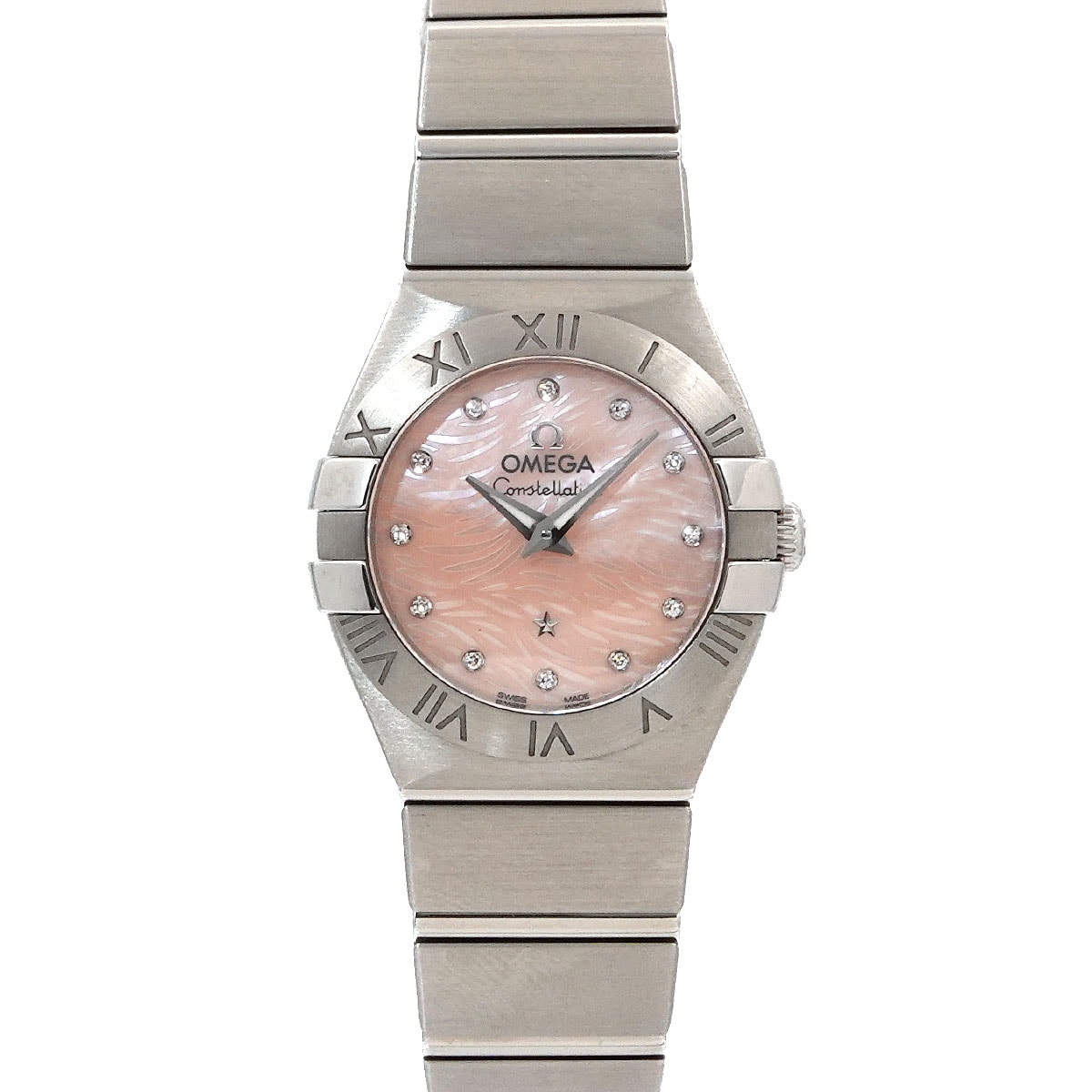 OMEGA コンステレーション プリュム 123 10 24 60 57 002 レディース 腕時計 ピンクシェル 12P ダイヤ クォーツ ウォッチ Constellation オメガ 90304080