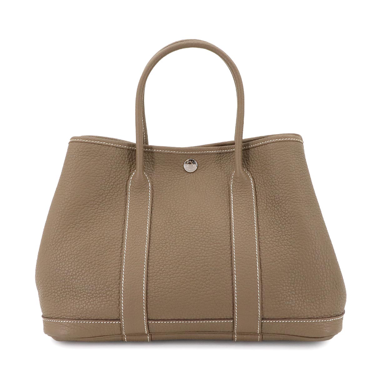 HERMES ガーデンパーティ 30 TPM トート バッグ ネゴンダ エトゥープ シルバー 金具 □N刻印 Garden Party TPM エルメス 90303755