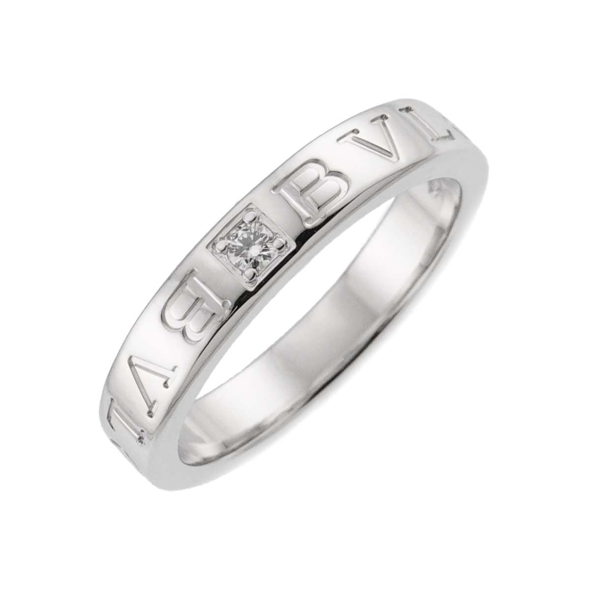BVLGARI ビーゼロワン エッセンシャル 15.5号 リング ダイヤ 1P K18 WG ホワイトゴールド 750 指輪 B-ZERO1 Ring ブルガリ 90302349
