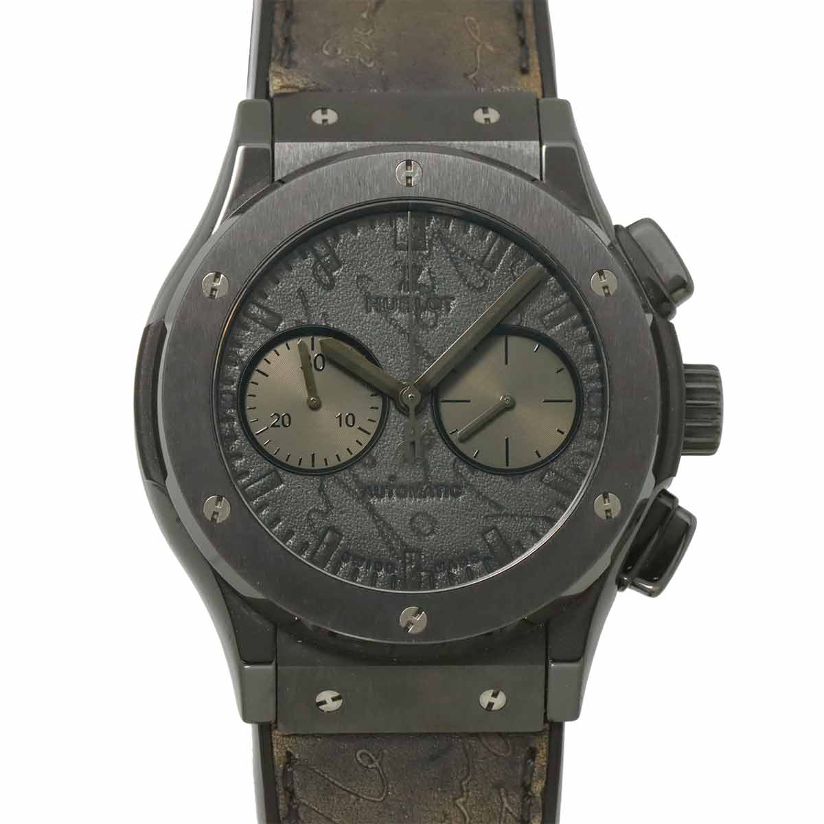 HUBLOT クラシックフュージョン クロノグラフ ベルルッティ スクリット オールブラック 521 CM 0500 VR BER17 250本限定 メンズ 腕時計 ブラック オートマ 自動巻き Classic fusion ウブロ 90304050