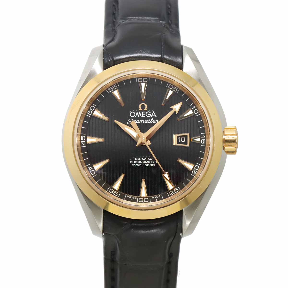 OMEGA シーマスター アクアテラ コーアクシャル コンビ 231 23 34 20 01 002 ボーイズ 腕時計 デイト ブラック PG ピンクゴールド オートマ 自動巻き ウォッチ Seamaster オメガ 90304215