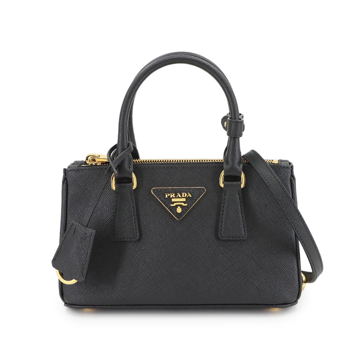 PRADA ガレリア ミニ 2way ハンド ショルダー バッグ サフィアーノレザー ネロ ブラック 1BA916 Galleria Mini Bag プラダ 90294581