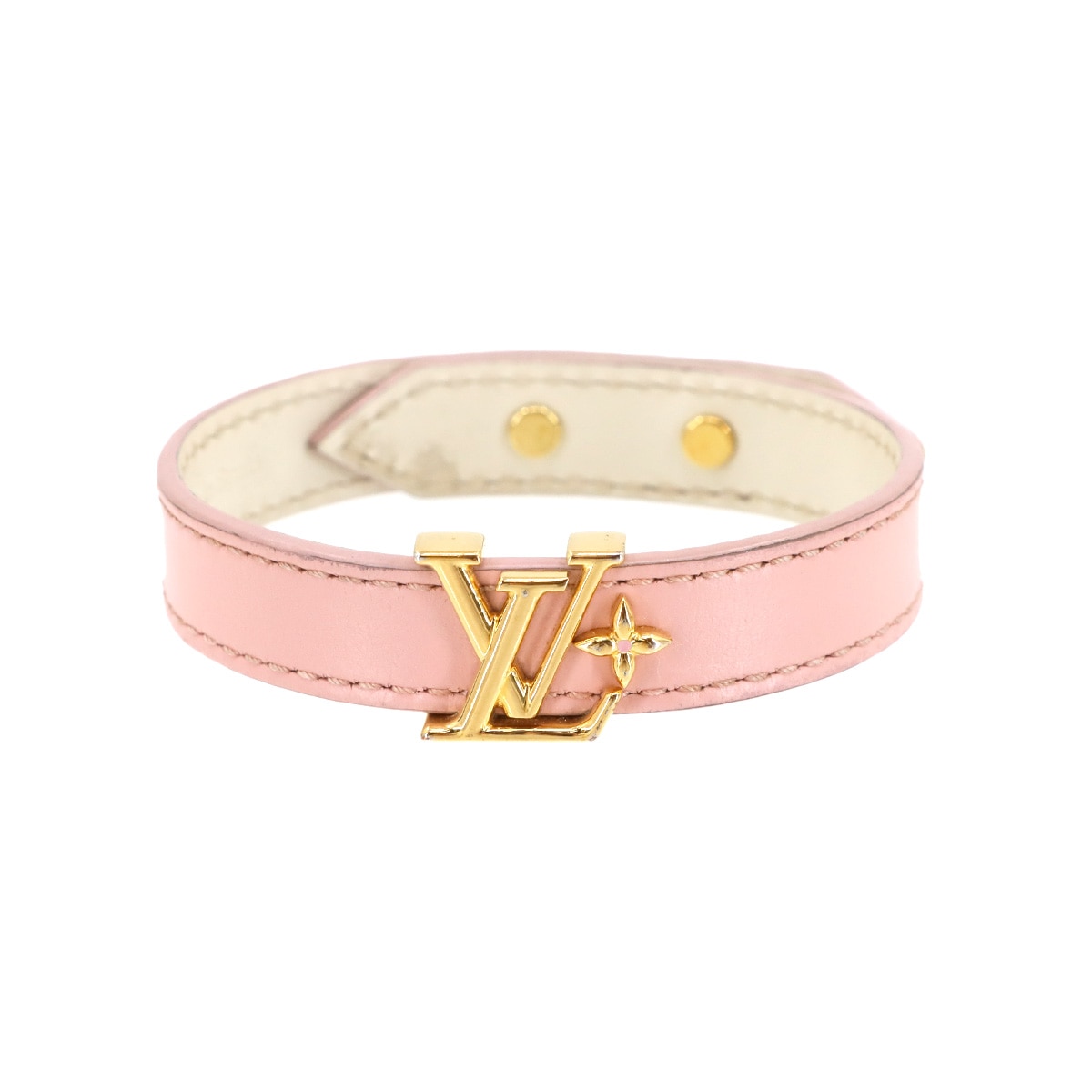 LOUIS VUITTON LV アイコニック ブレスレット 17cm レザー ローズクレール ゴールド M8088F アクセサリー Bracelet LV Iconic ルイ ヴィトン 90303132