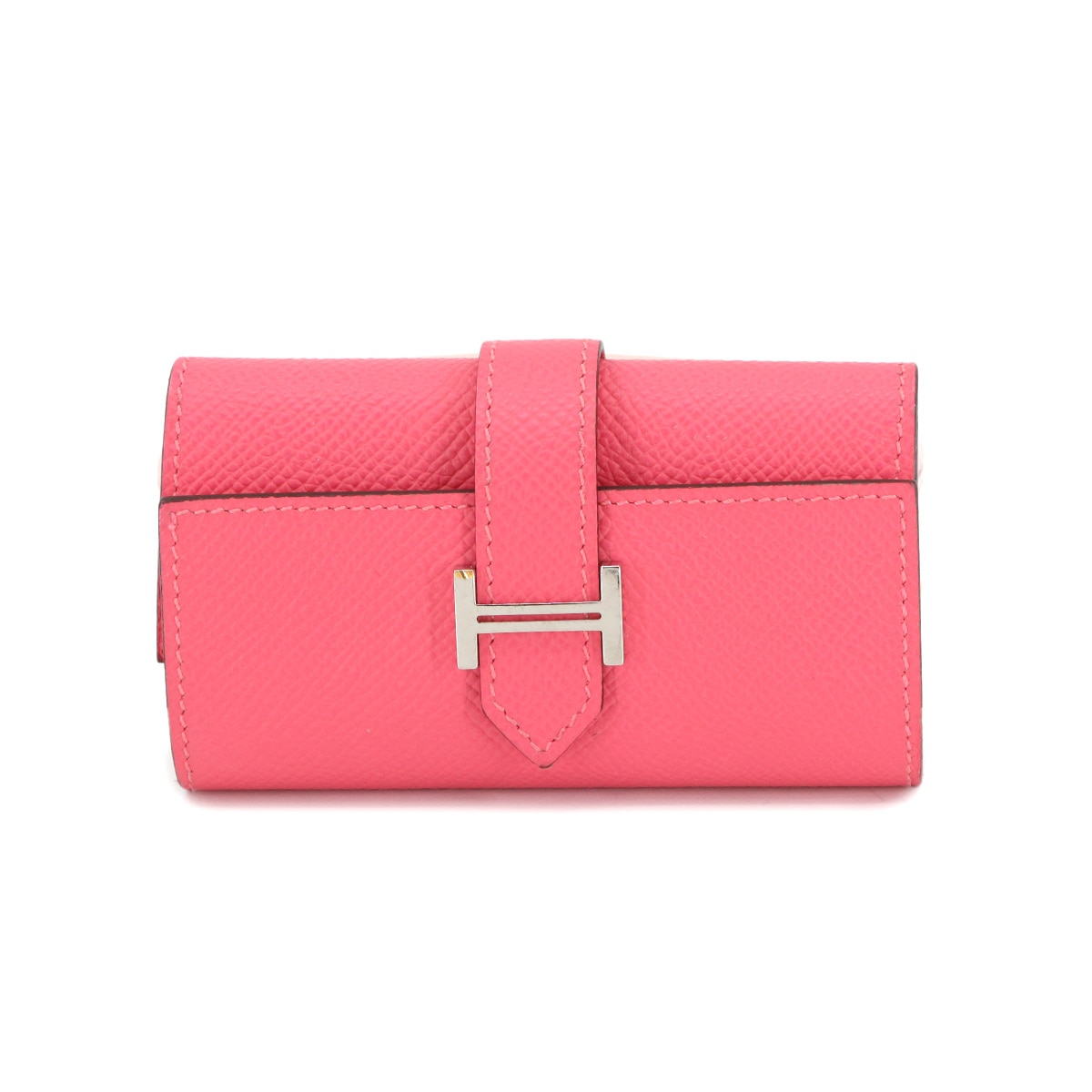 HERMES ベアン キーケース 4連 エプソン ローズアザレ U刻印 シルバー 金具 Bearn Four consecutive Key case エルメス 90303722