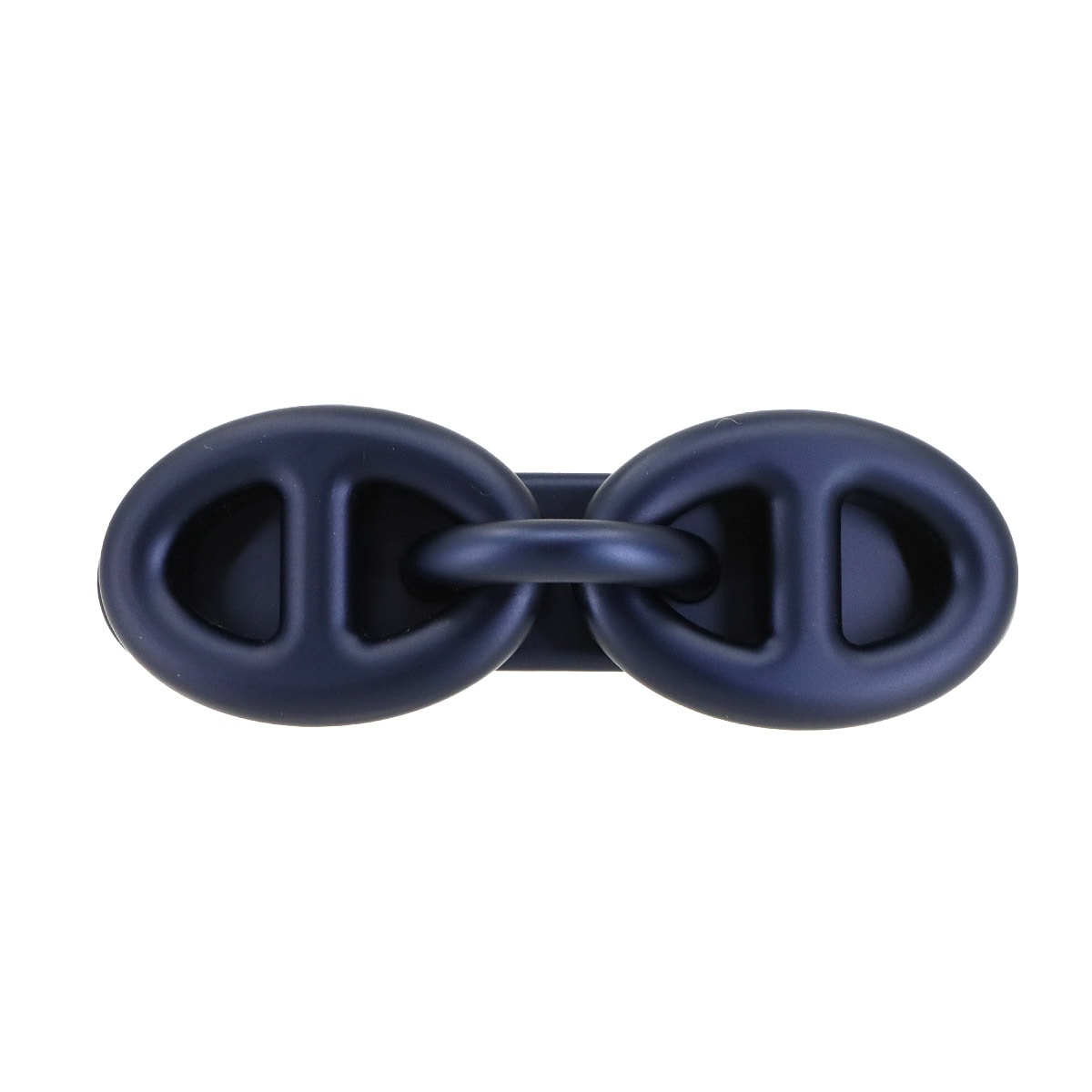 HERMES トリ マイヨン GM バレッタ アルミニウム ネイビー シェーヌダンクル ヘアアクセサリー Tri Maillon GM エルメス 90304199