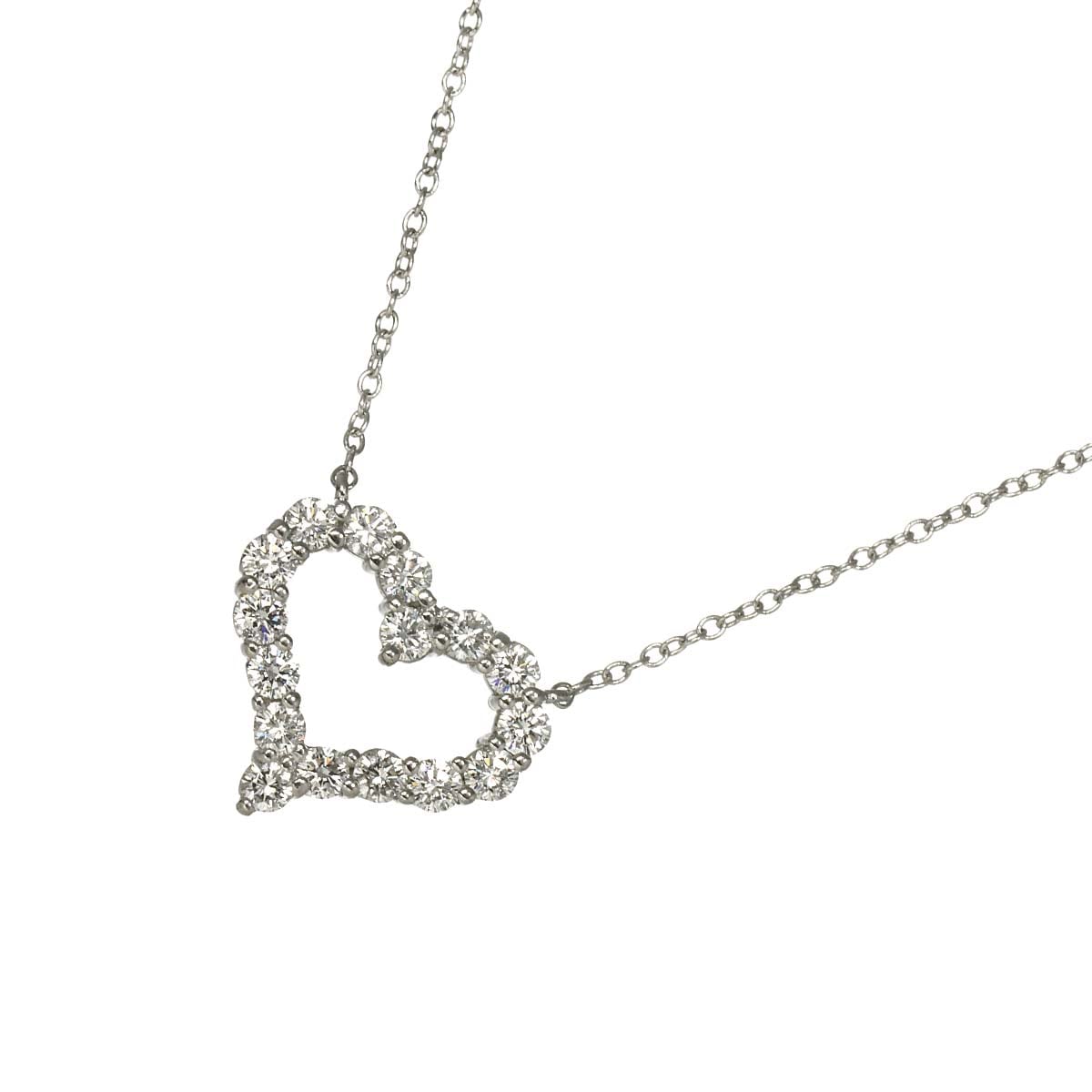 TIFFANY&Co. センチメンタル ハート ダイヤ ネックレス 41cm Pt プラチナ Diamond Necklace ティファニー 90302473