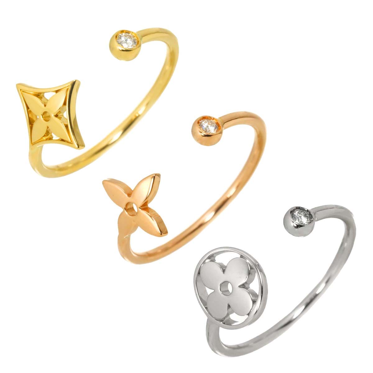 LOUIS VUITTON バーグ モノグラム イディール #53 リング ダイヤ K18 YG WG PG 750 指輪 Berg Monogram Ring ルイ ヴィトン 90302743