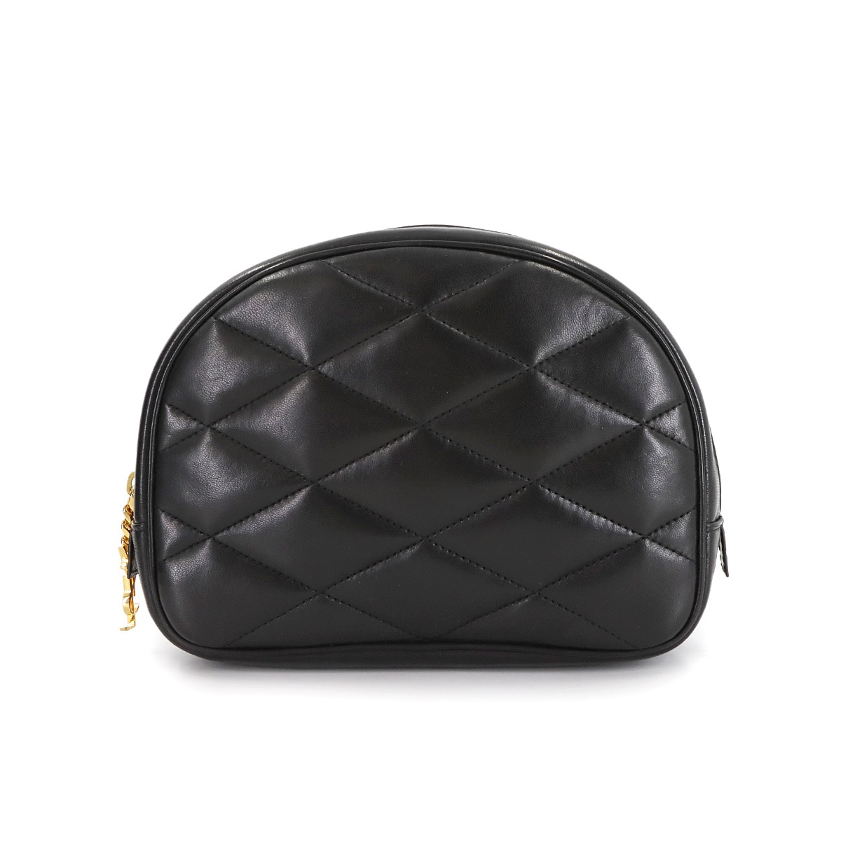 SAINT LAURENT キルティング ポーチ レザー ブラック ゴールド 金具 669937 Pouch プラダ 90301527