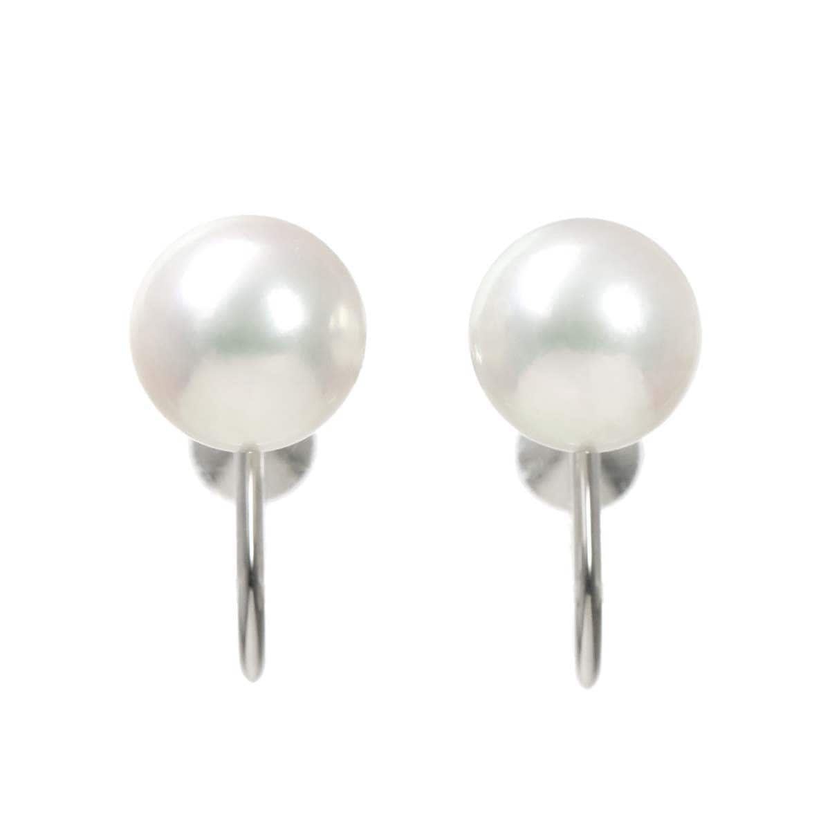 MIKIMOTO アコヤ真珠 8.6mm イヤリング K18 WG ホワイトゴールド 750 パール Akoya Pearl Earrings ミキモト 90300938