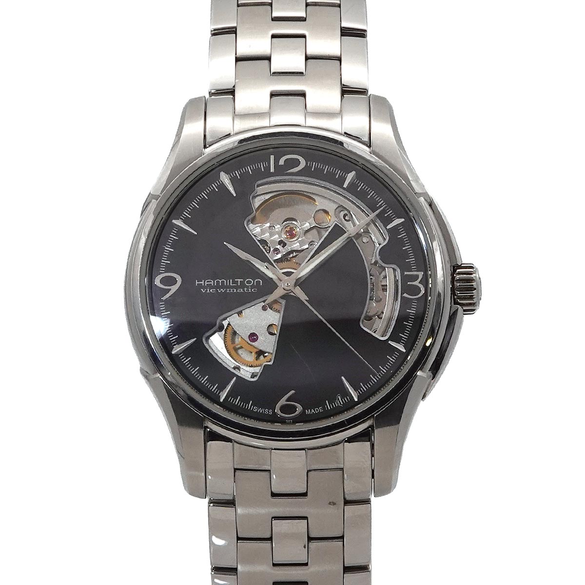 HAMILTON ジャズマスター ビューマチック オープンハート H325650 メンズ 腕時計 ブラック オートマ 自動巻き ウォッチ Jazzmaster ハミルトン 90304942