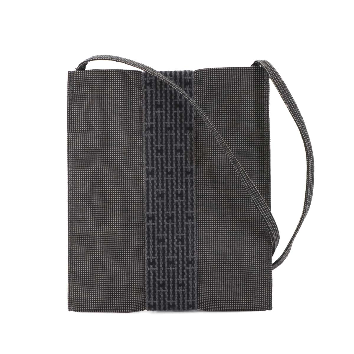 HERMES エールライン ポシェット ショルダー バッグ キャンバス グレー Herline Pochette エルメス 90303821