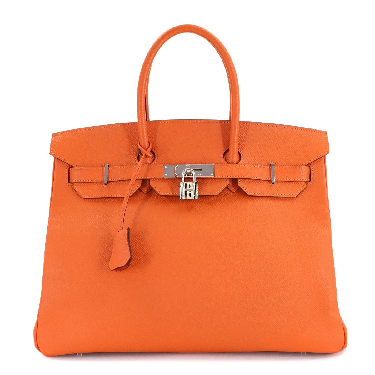 HERMES バーキン35 エプソン フーオレンジ ハンド バッグ □Q刻印 シルバー 金具 Birkin エルメス 90304797