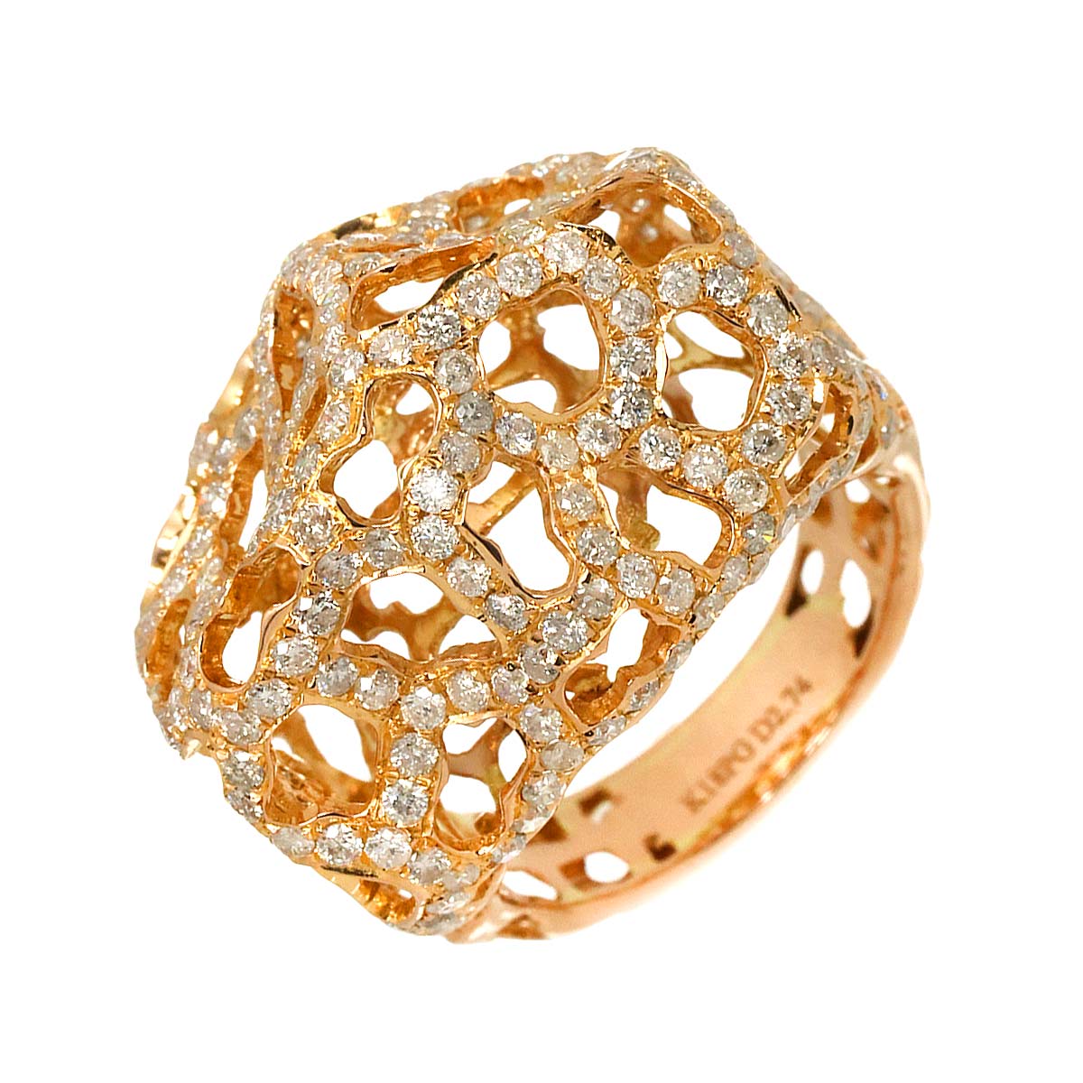 リング 14.5号 ダイヤ 2.74ct K18 PG ピンクゴールド 750 指輪 Diamond Ring 90303650