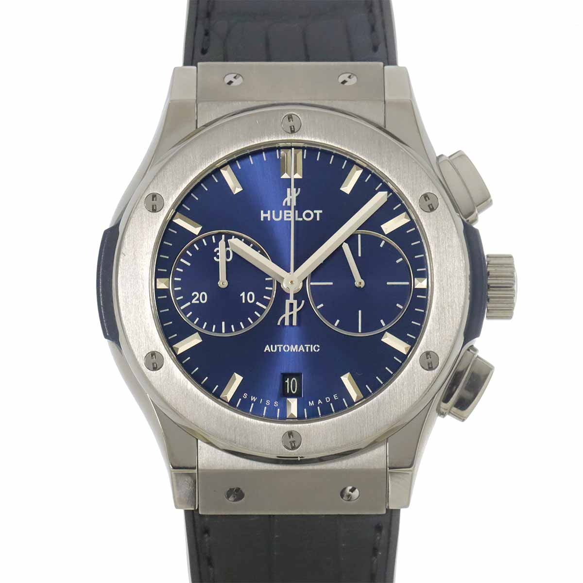 HUBLOT クラシックフュージョン クロノグラフ チタニウム 521 NX 7170 LR メンズ 腕時計 デイト ブルー オートマ 自動巻き ウォッチ Classic fusion ウブロ 90297881